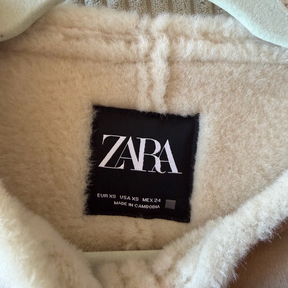 Zara Cream Faux Suede Jacket - Picture 4 of 5